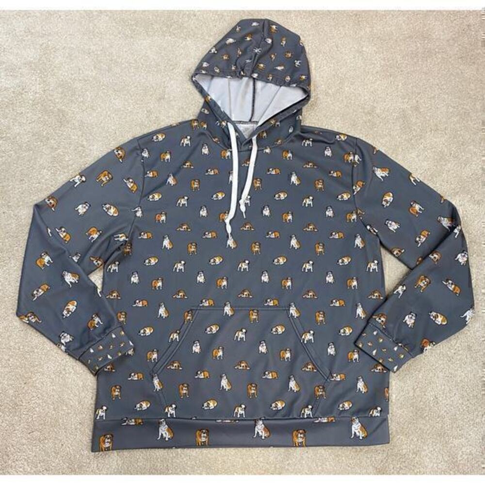 Unbranded Bulldog Graphic Hooded Pullover Sweatshirt Women's Size XXL